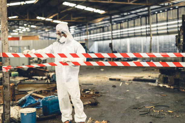 Professional Biohazard Cleanup technician working in Somerville, TX